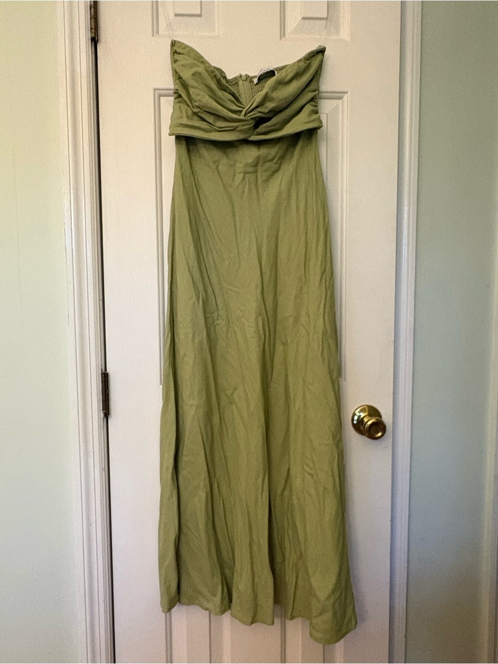 Petal & Pup Olive Green Strapless Maxi Skirt
